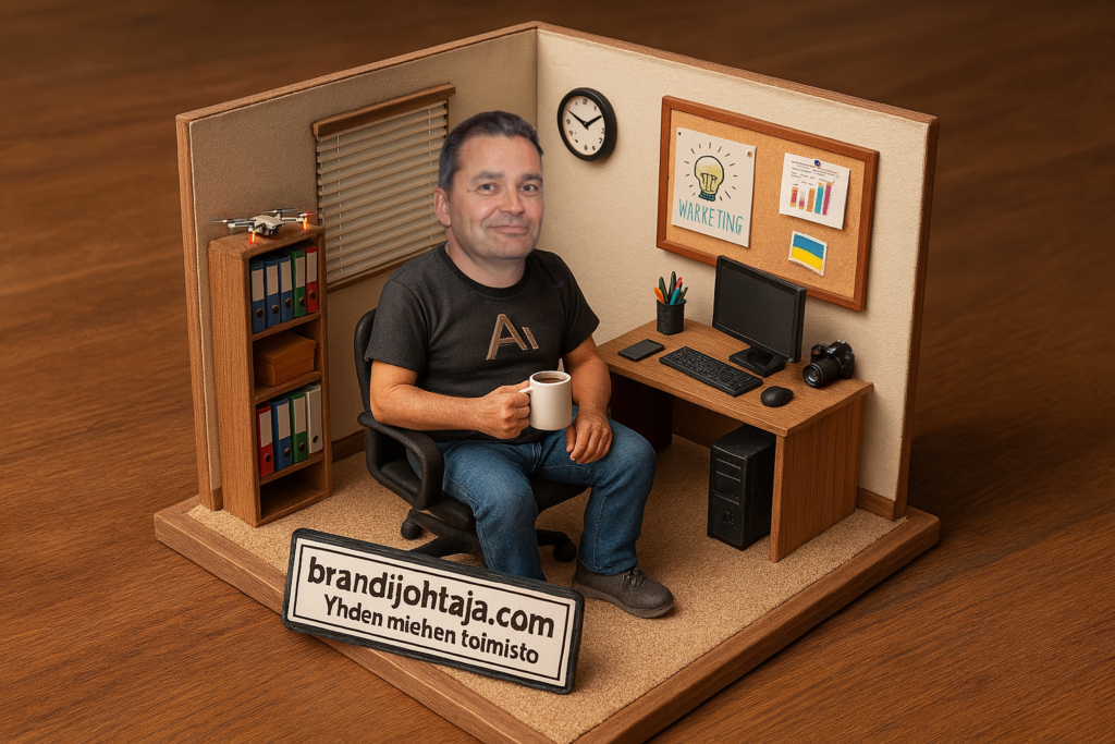 Yhden miehen toimistosta kaikki mitä isommastakin ja vähän paremmin